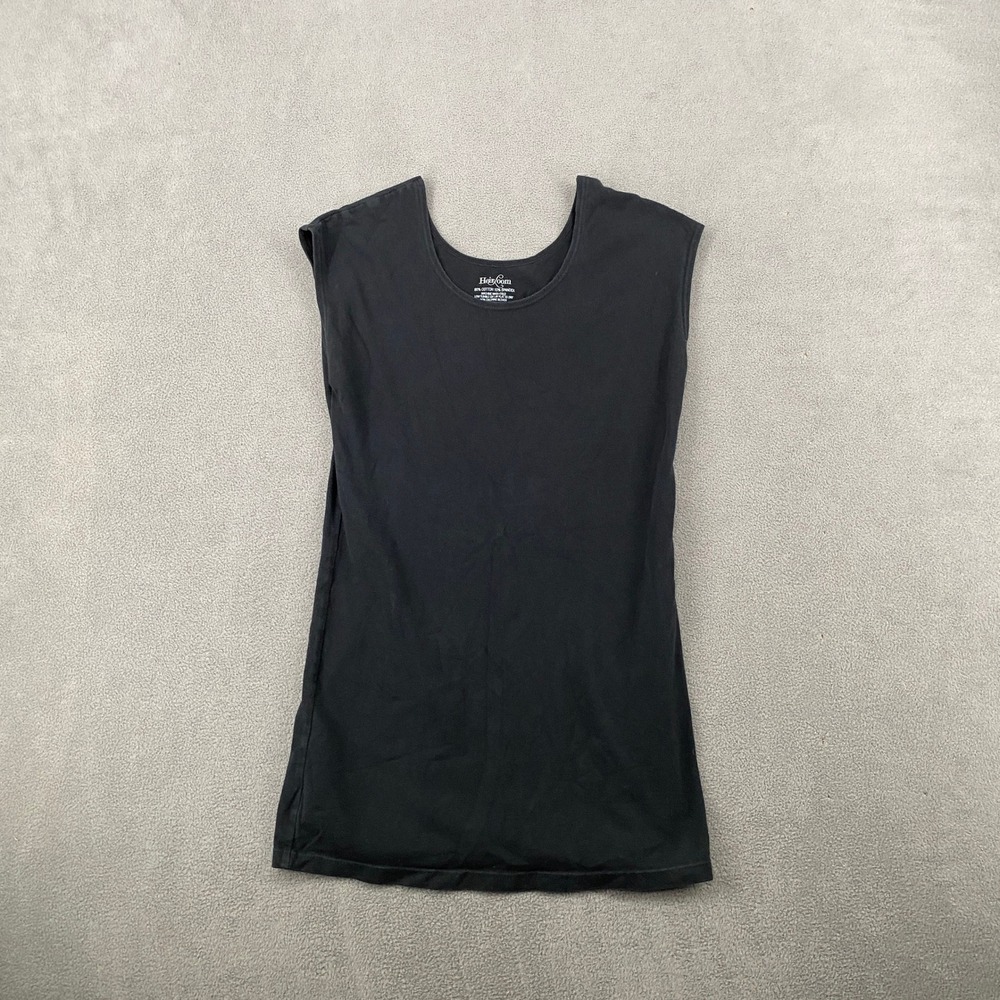 Heirloom Womens Small Black Sleeveless Scoop Neck Cotton Spandex Tank Top 6024